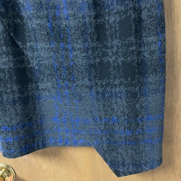 Betsey Johnson size 6 blue and gray plaid midi dress - Picture 2 of 10